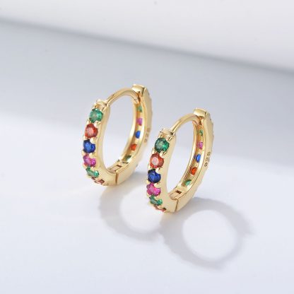 yellow gold colorful earrings