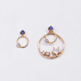 Asymmetrical overlay earrings