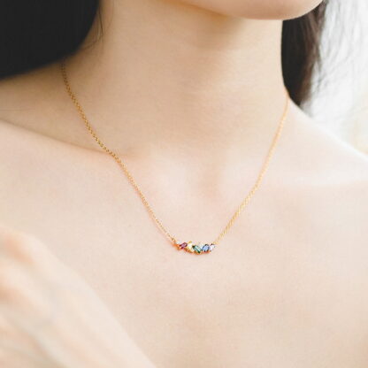 Rainbow baguette necklace