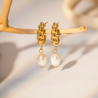 pearl hoop earrings